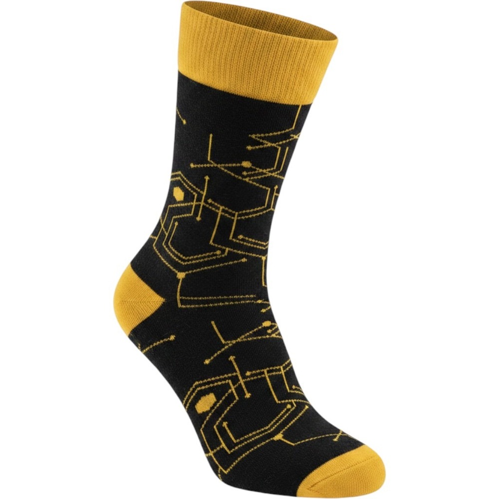 Sock Club Custom Cybereason Crew Socks Black Yellow Circuit‎ Tech Combed Cotton